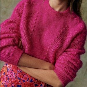 Sezane fuschia mohair sweater